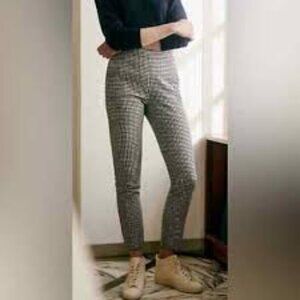 Sezane Clara houndstooth side zip pants